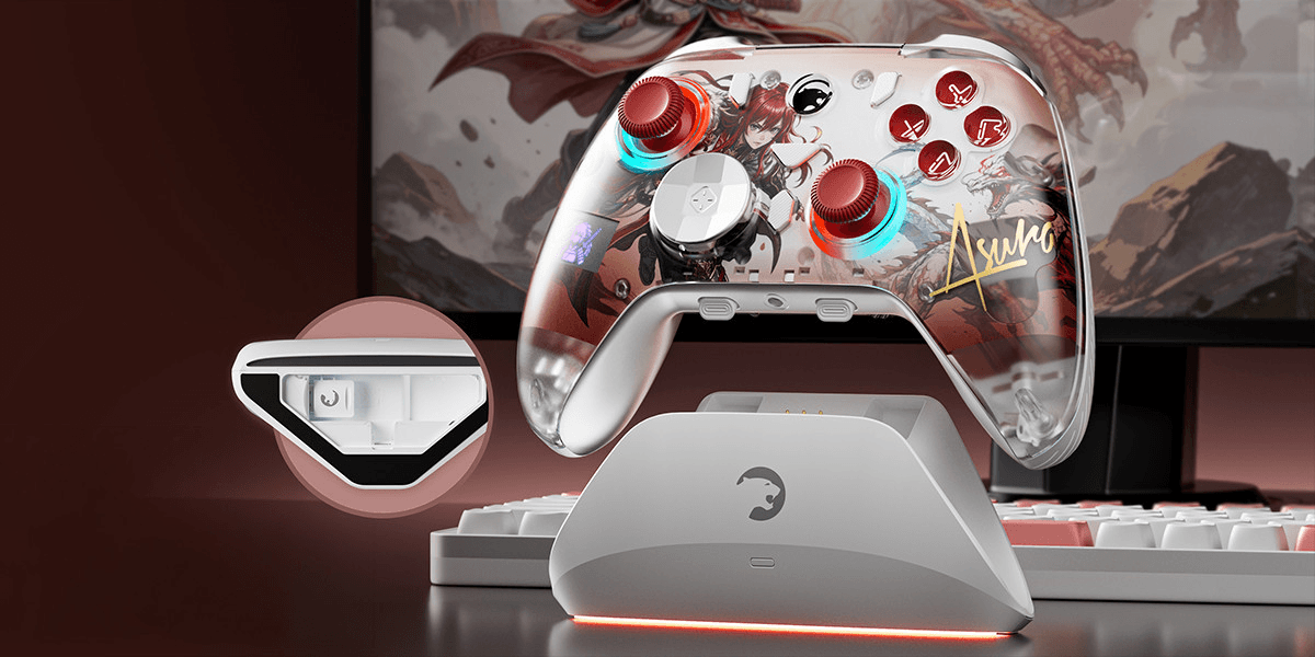 GamePower Asura Kablosuz Beyaz RGB TMR Gamepad (2.4G, Bluetooth, Kablolu) (PC Uyumlu & Taşıma Çantası Hediyeli) 